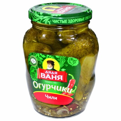 Огурчики Дядя Ваня чили 350гр ст/б