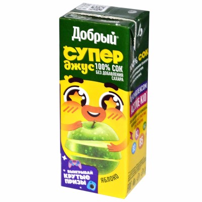 Сок Супер Джус Active kid яблочный 0,2л т/п