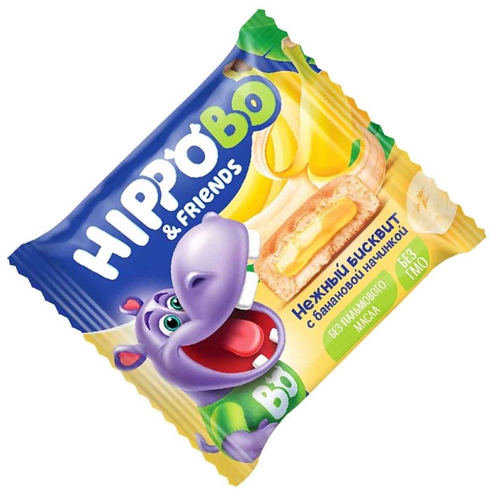 Пирожное Hippobo с банановой начинкой 32гр м/у