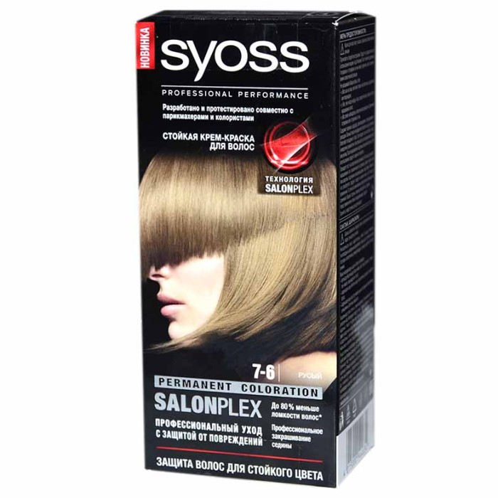 Краска для волос Syoss 7-6 Русый 110мл к/у