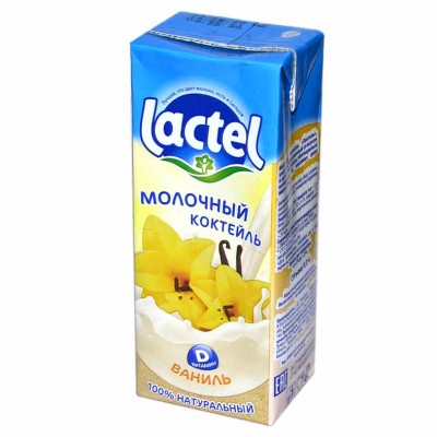 Коктейль молочный Lactel ваниль 2,5% 200мл т/п