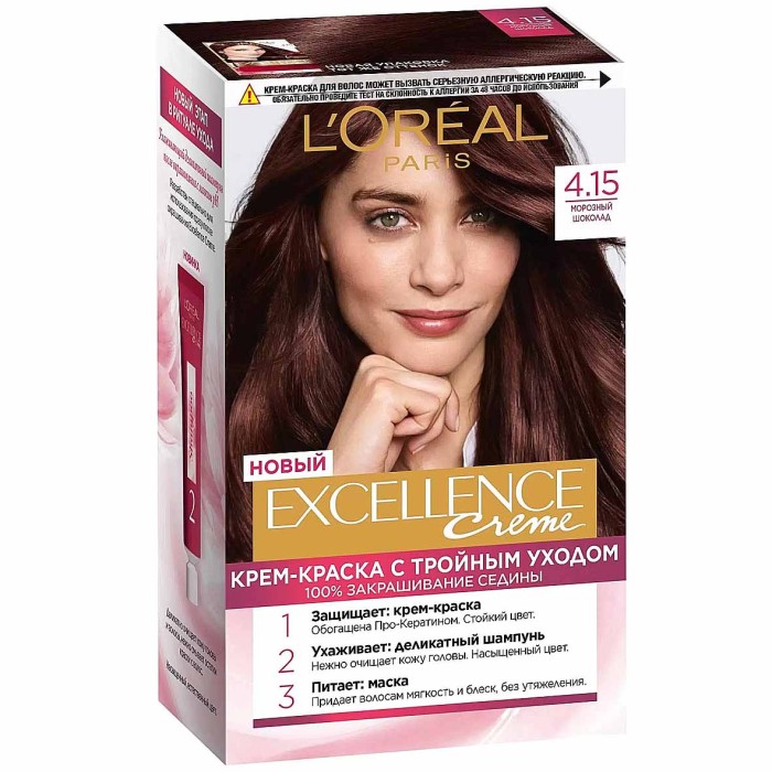 Краска для волос Loreal Exellence 4.15 Морозный шоколад к/у