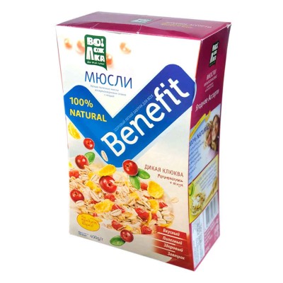 Мюсли Benefit Дикая клюква 400гр к/у