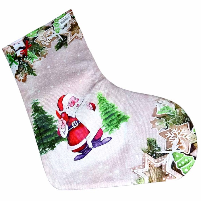 Украшение новогоднее Сапог-мешок на камин с пайетками