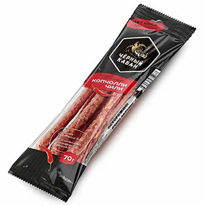 Колбаски с/к Черный кабан Копчелли чили 70гр