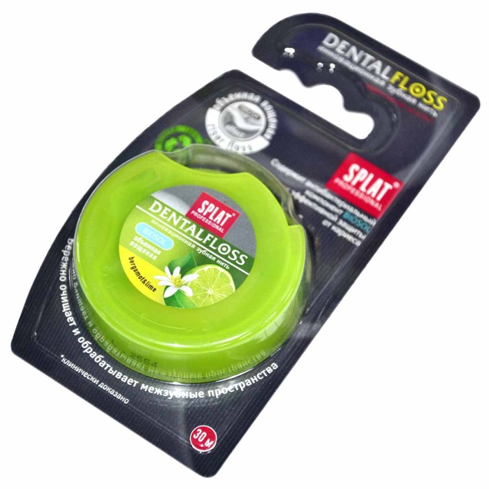 Нить зубная Splat Professional DentalFloss Бергамот и лайм 30м пэт