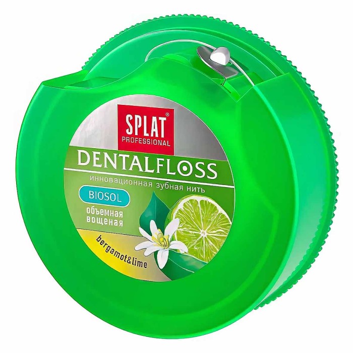 Нить зубная Splat Professional DentalFloss Бергамот и лайм 30м пэт