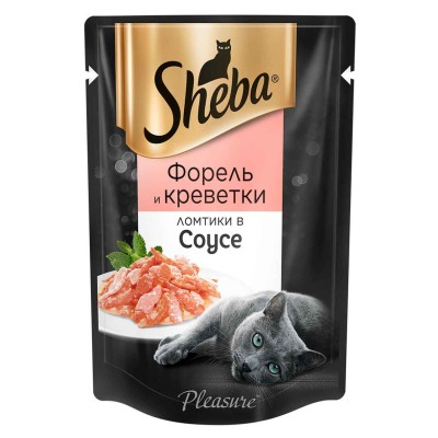 Корм для кошек Sheba Pleasure форель,креветки 75гр пауч