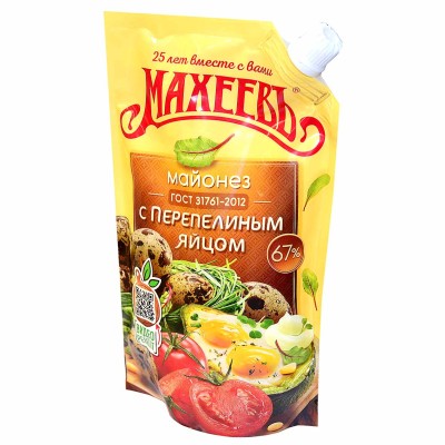 Майонез Махеевъ С перепелиным яйцом 67% 380гр д/п