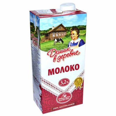 Молоко Домик в деревне стерилизованное 3,2% 925мл т/п