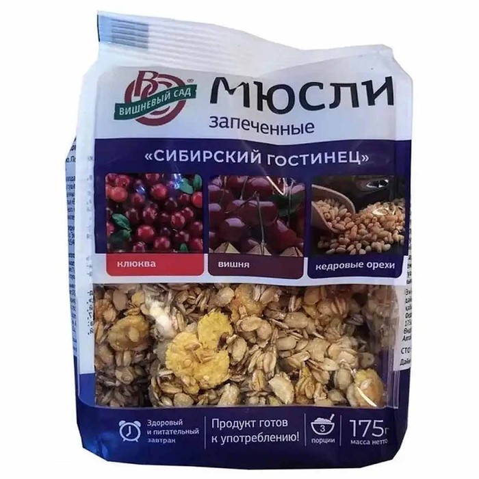 Мюсли Вишневый сад Алтайские кранчи запеченые Сибирский гостинец 175гр м/у