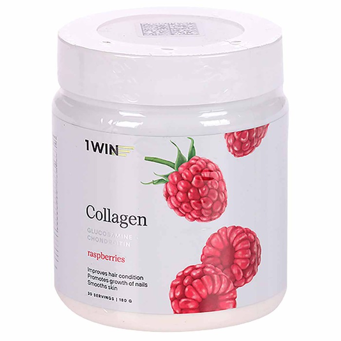 Бад 1Win Коллаген+ Glucosamine+Chondroitin+Vit.С+Малина 180г банка