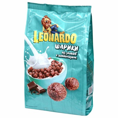 Завтрак готовый Leonardo шоколадные шарики 200гр м/у