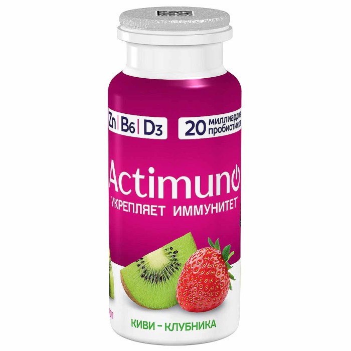 Напиток Actimuno вкус киви-клубника 1,5% 95мл пэт