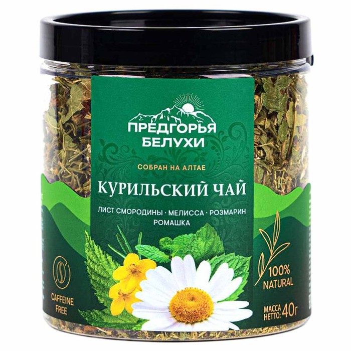 Напиток чайный Предгорья Белухи Курильский чай смородина, мелисса, розмарин, ромашка 40гр пэт