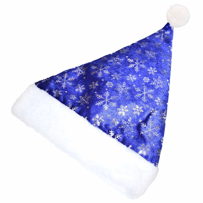 Колпак Санты новогодний меховой снежинки №11