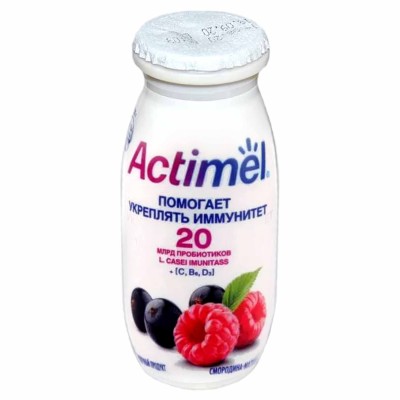 Напиток Actimel смородина-малина 95мл пэт