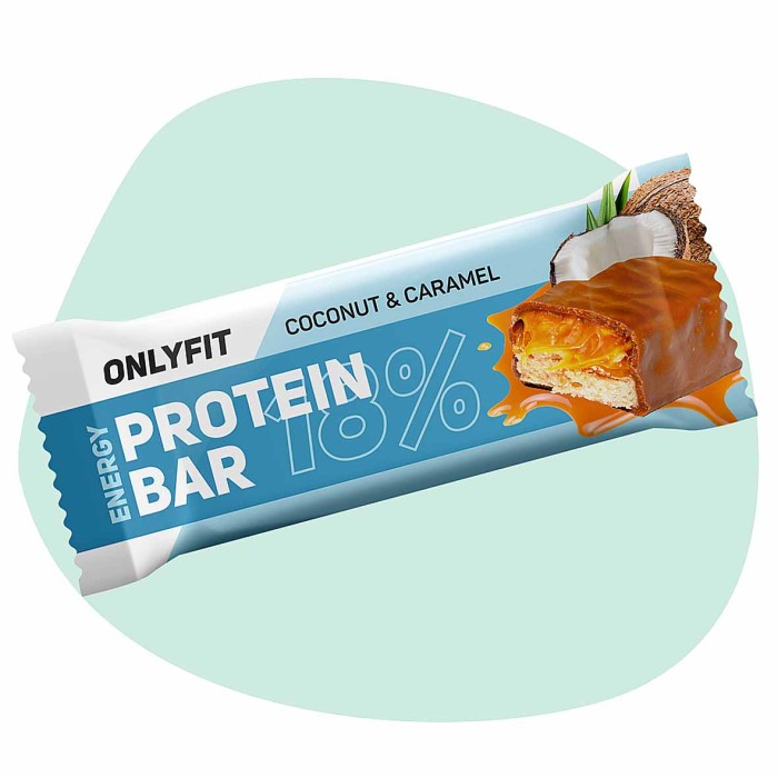 Батончик Onlyfit Кокос и карамель глазированный 50гр м/у