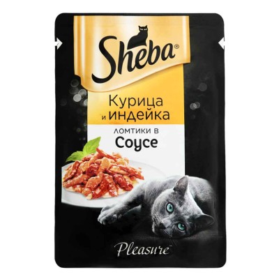 Корм для кошек Sheba Pleasure курица,индейка 85гр пауч