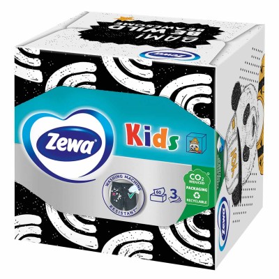 Салфетки косметические Zewa Kids Box FA 60шт к/у