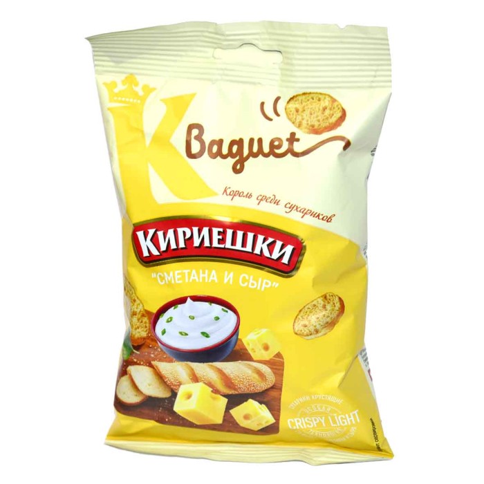 Сухарики Кириешки Baguet вкус сметана и сыр 50гр м/у