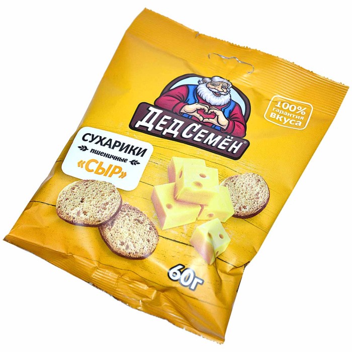 Сухарики Дед Семен вкус сыр 60гр м/у