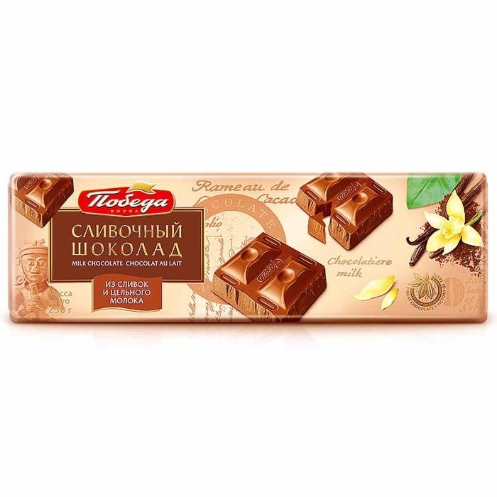 Шоколад Победа Сливочный молочный 250гр м/у
