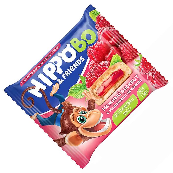Пирожное Hippobo с малиновой начинкой 32гр м/у
