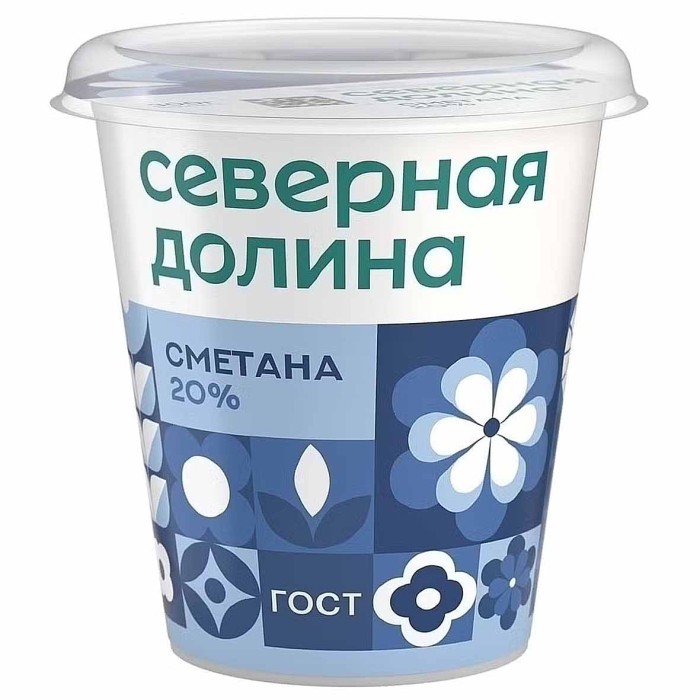 Сметана Северная Долина 20% 300гр пэт
