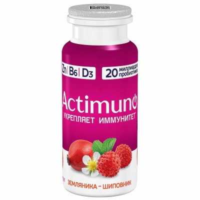 Напиток Actimuno вкус земляника-шиповник 1,5% 95мл пэт
