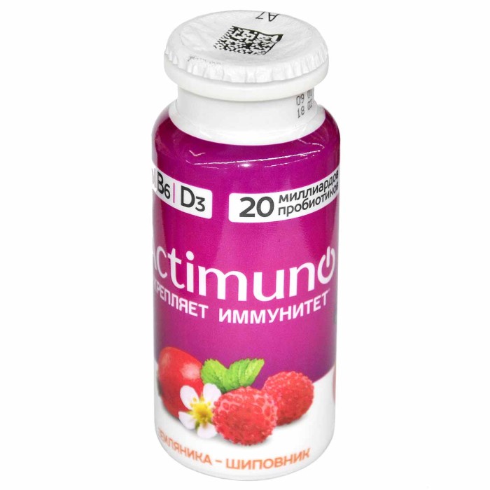 Напиток Actimuno вкус земляника-шиповник 1,5% 95мл пэт