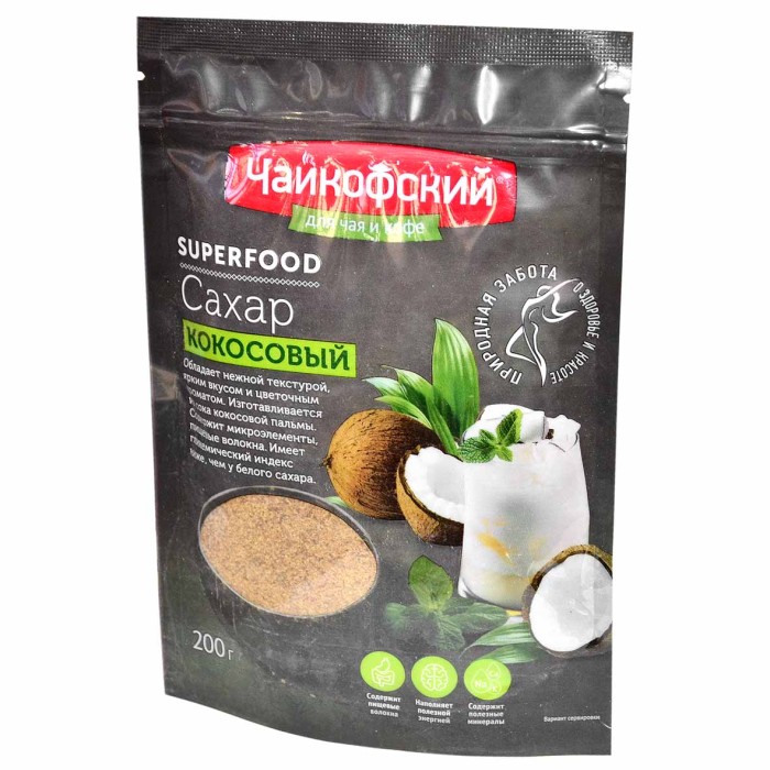 Сахар кокосовый Чайкофский 200гр м/у