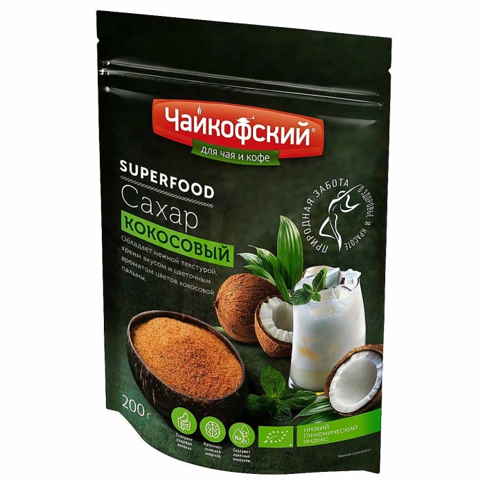 Сахар кокосовый Чайкофский 200гр м/у