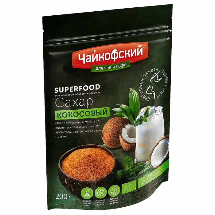 Сахар кокосовый Чайкофский 200гр м/у