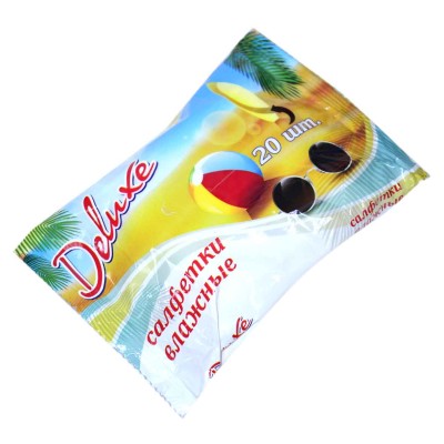 Салфетки влажные Deluxe Семейный отдых 20шт м/у