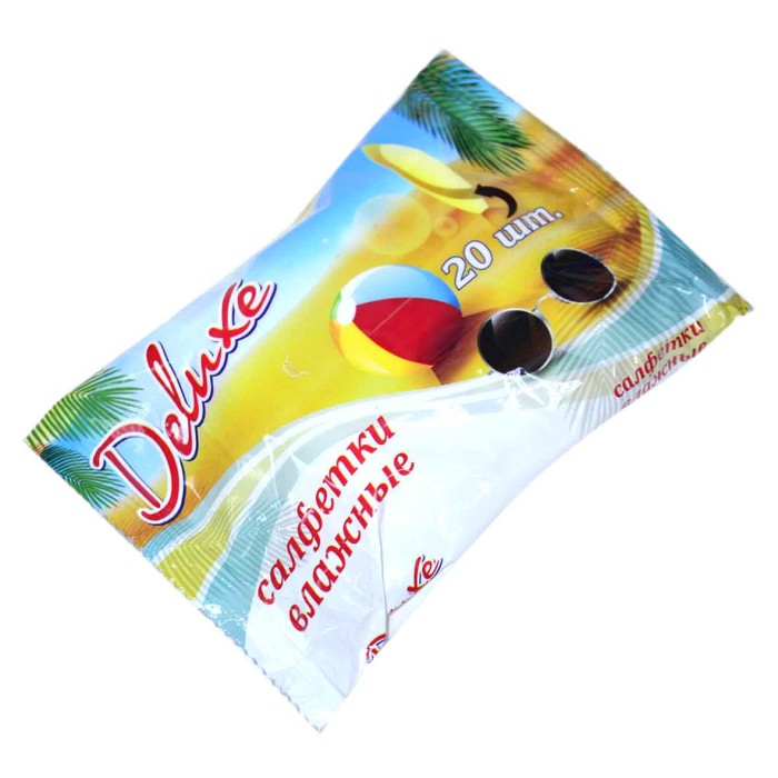 Салфетки влажные Deluxe Семейный отдых 20шт м/у