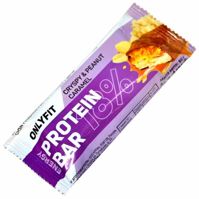 Батончик Onlyfit Криспи и арахисовая карамель глазированный 50гр м/у