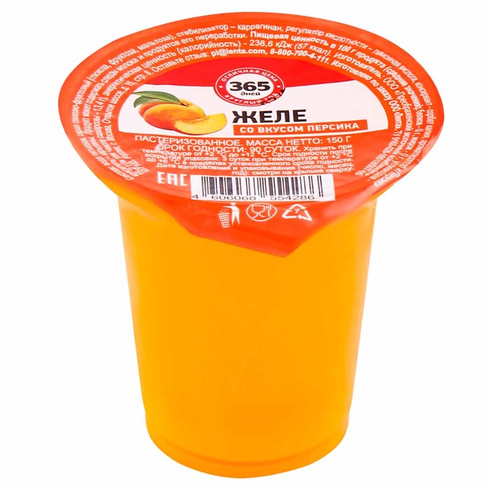 Желе 365 дней со вкусом персика 150гр пэт