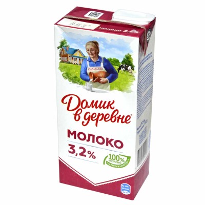 Молоко Домик в деревне стерилизованное 3,2% 925мл т/п