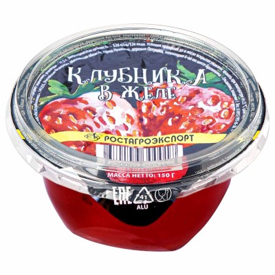 Фрукты в желе Ростагроэкспорт клубника 150гр пэт