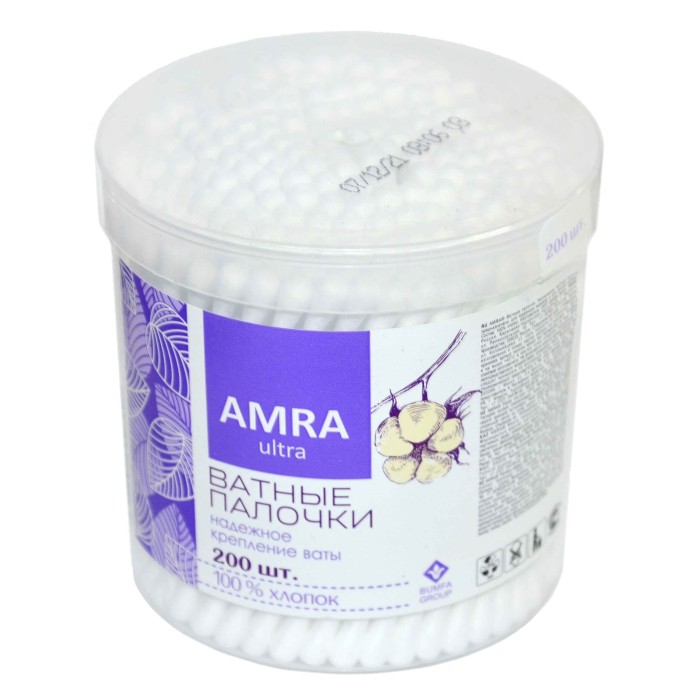 Палочки ватные Amra 200шт пэт