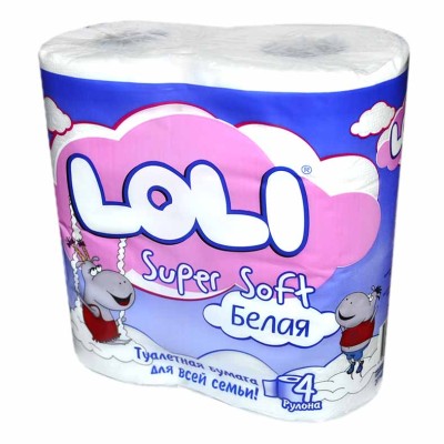 Бумага туалетная Loli Super Soft белая 4рул м/у