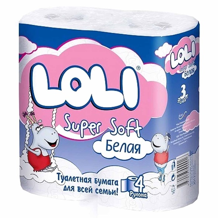 Бумага туалетная Loli Super Soft белая 4рул м/у
