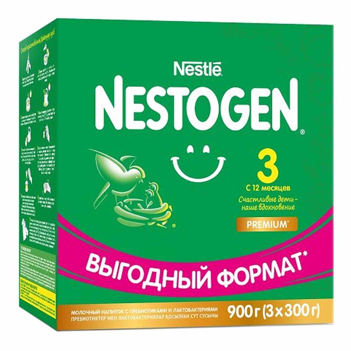 Молочко детское Nestogen с пребиотиками и лактобактериями с 12мес 900гр к/у