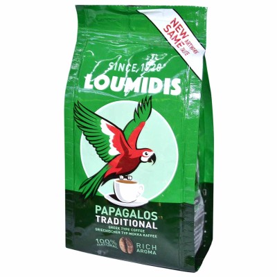 Кофе Loumidis Papagalos натуральный молотый 96гр м/у