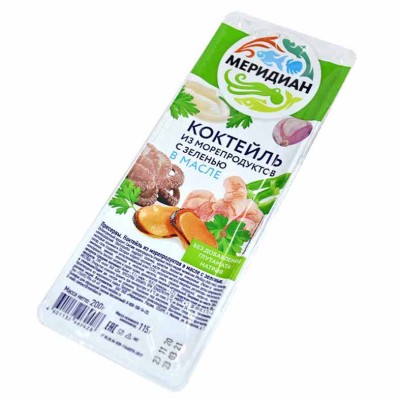 Коктейль морской Меридиан в масле с зеленью 200гр пэт