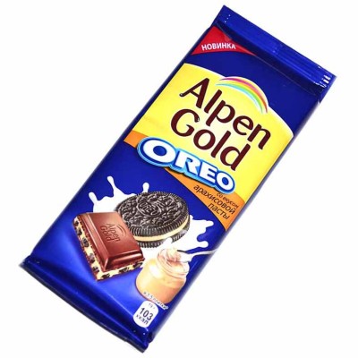 Шоколад Alpen Gold Орео с арахисовой пастой 90гр м/у