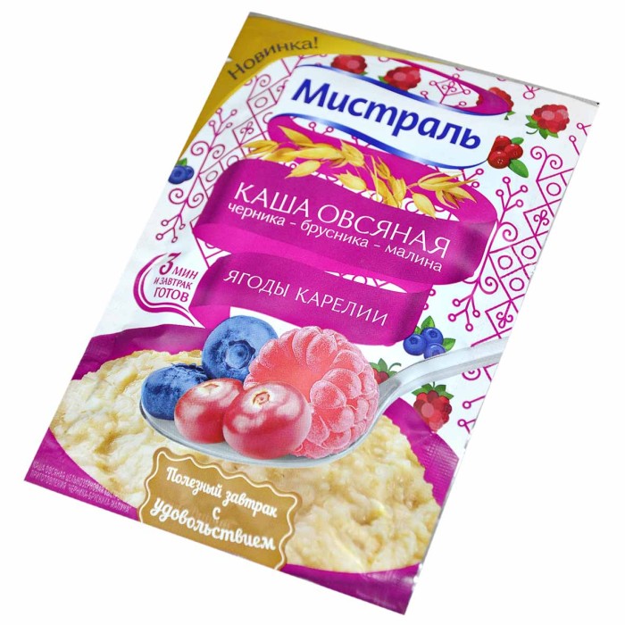 Каша овсяная Мистраль Ягоды Карелии черника-брусника-малина 40гр м/у