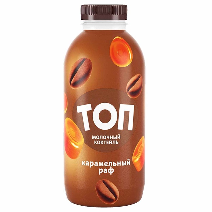 Коктейль молочный Топ со вкусом карамельный раф 2% 450гр пэт