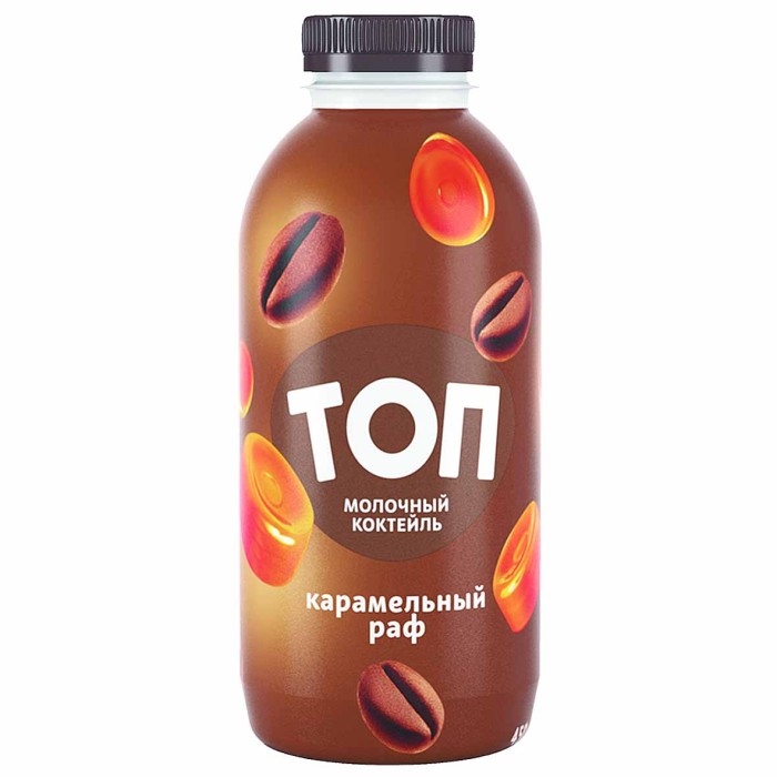Коктейль молочный Топ со вкусом карамельный раф 2% 450гр пэт
